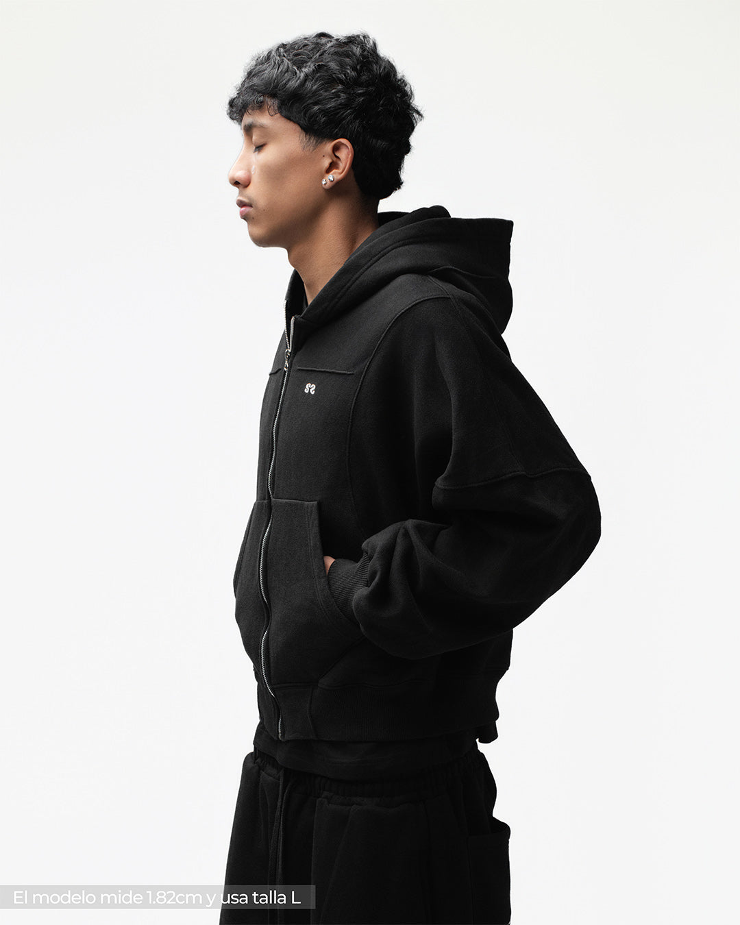 Zip Hoddie Negro
