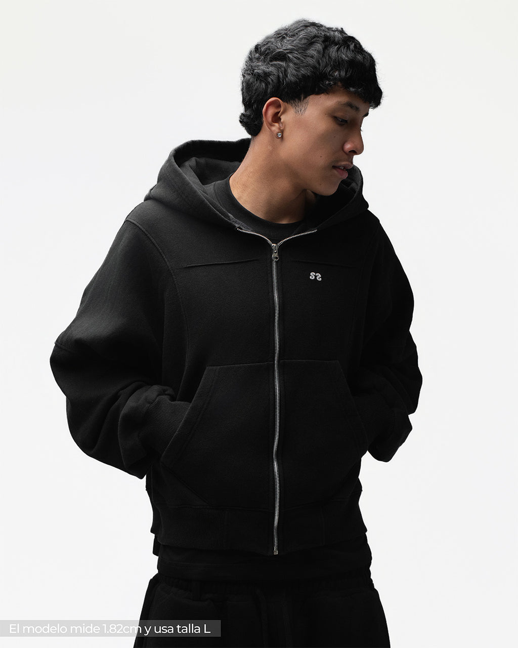 Zip Hoddie Negro